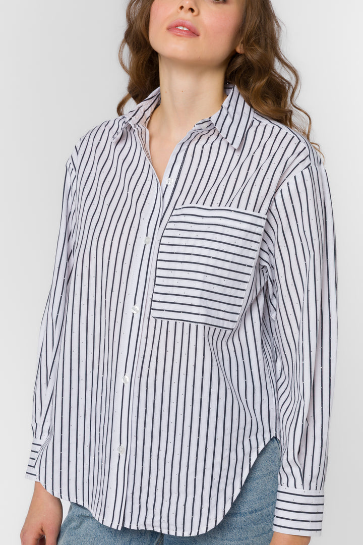 Gio Patriot Stripe Shirt - Tops - Velvet Heart Clothing