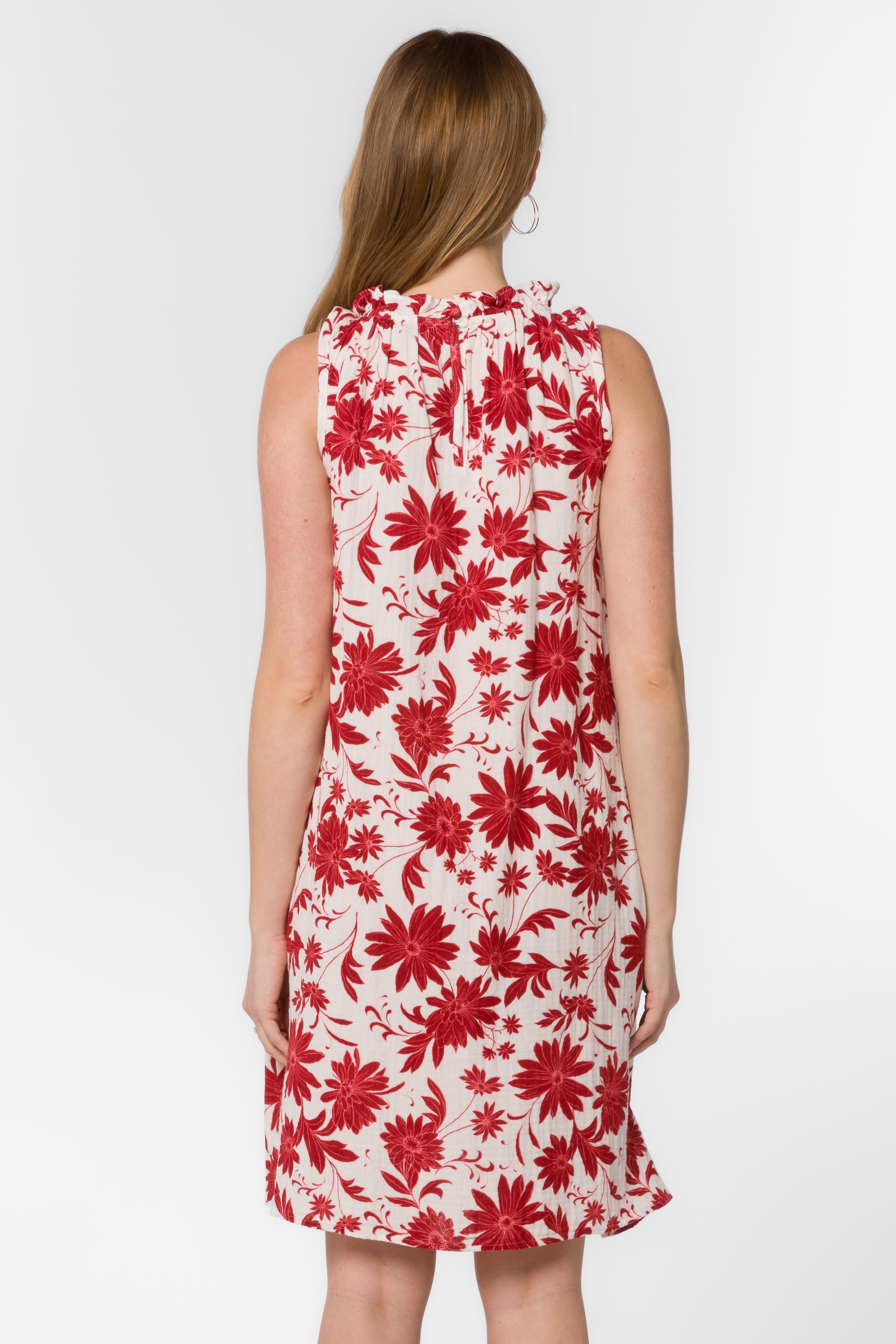 Glenda Red Floral Dress - Dresses - Velvet Heart Clothing