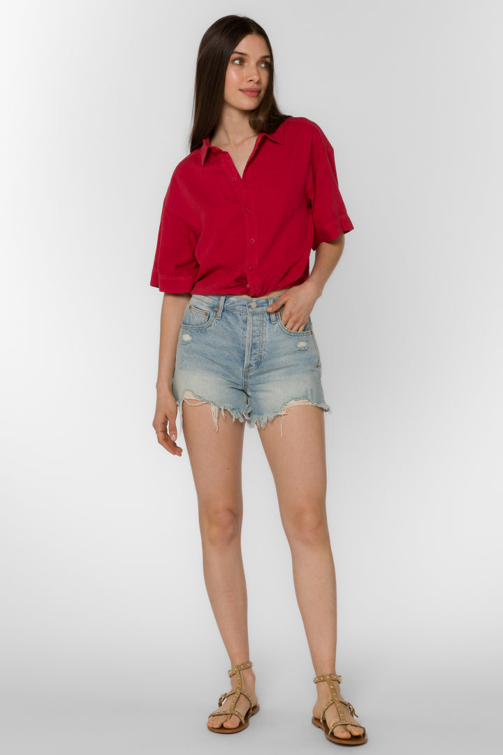 Glenna Spicy Red Shirt - Tops - Velvet Heart Clothing