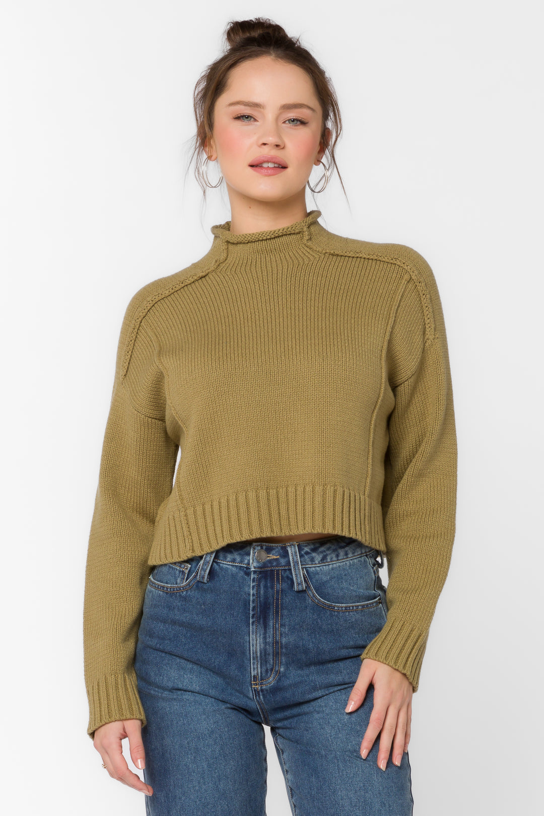 Goodwin Green Olive Sweater - Sweaters - Velvet Heart Clothing