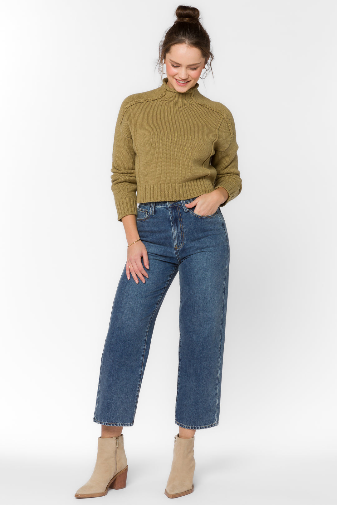 Goodwin Green Olive Sweater - Sweaters - Velvet Heart Clothing