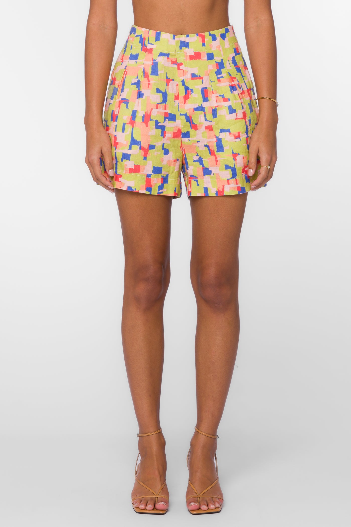 Grace Multi Abstract Shorts - Shorts - Velvet Heart Clothing