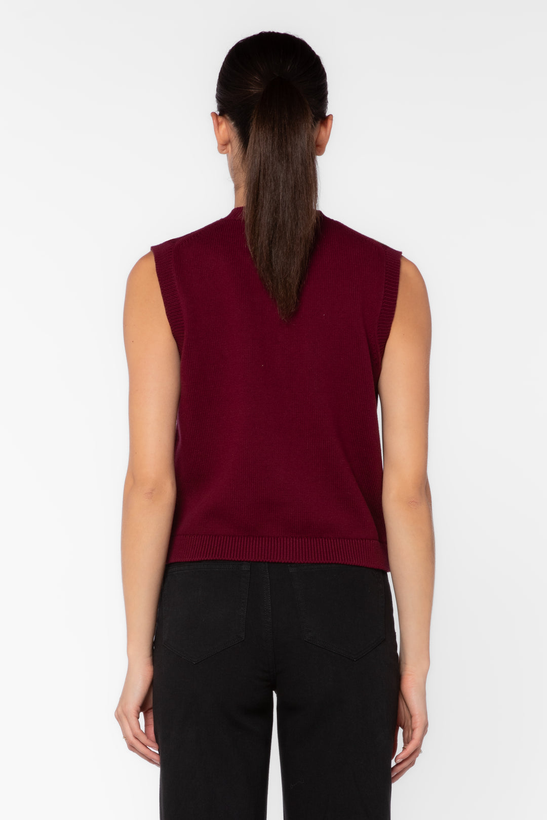 Gretchen Dark Cherry Knit Vest