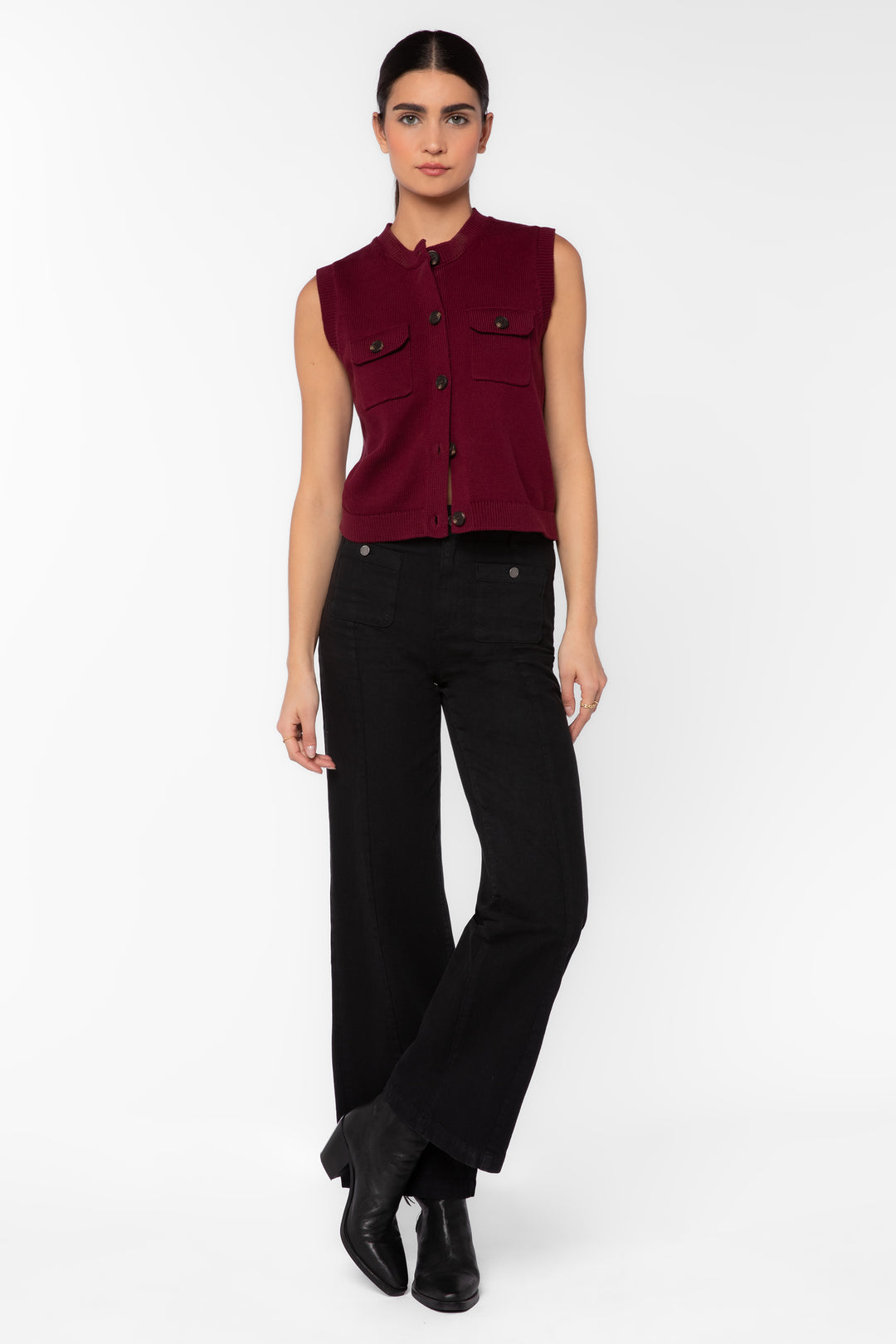 Gretchen Dark Cherry Knit Vest