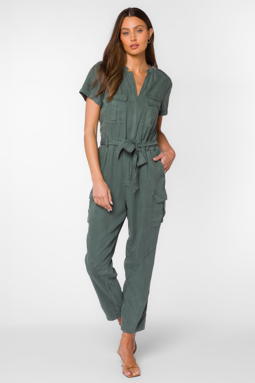 Greyson Sage Leaf Jumpsuit - Jumpsuits & Rompers - Velvet Heart Clothing