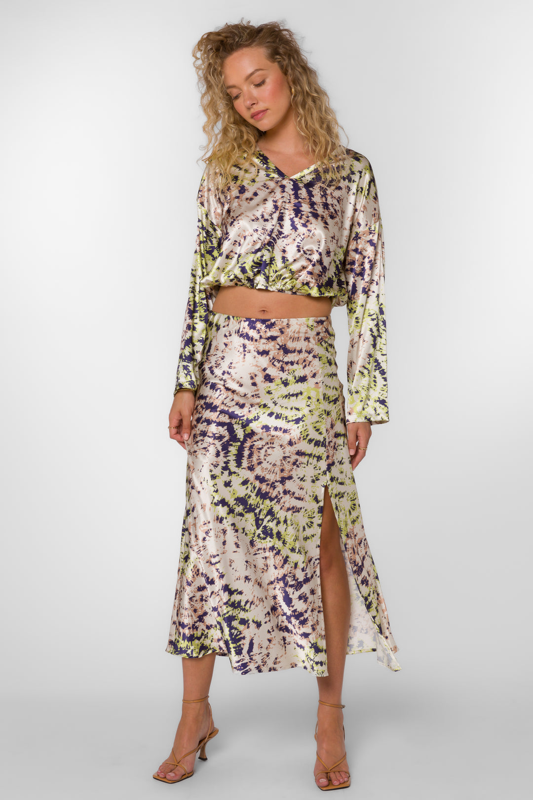 Fashion Leopard Print Skirt Ally Tie Dye Slip Skirt Multi Abstract Slip