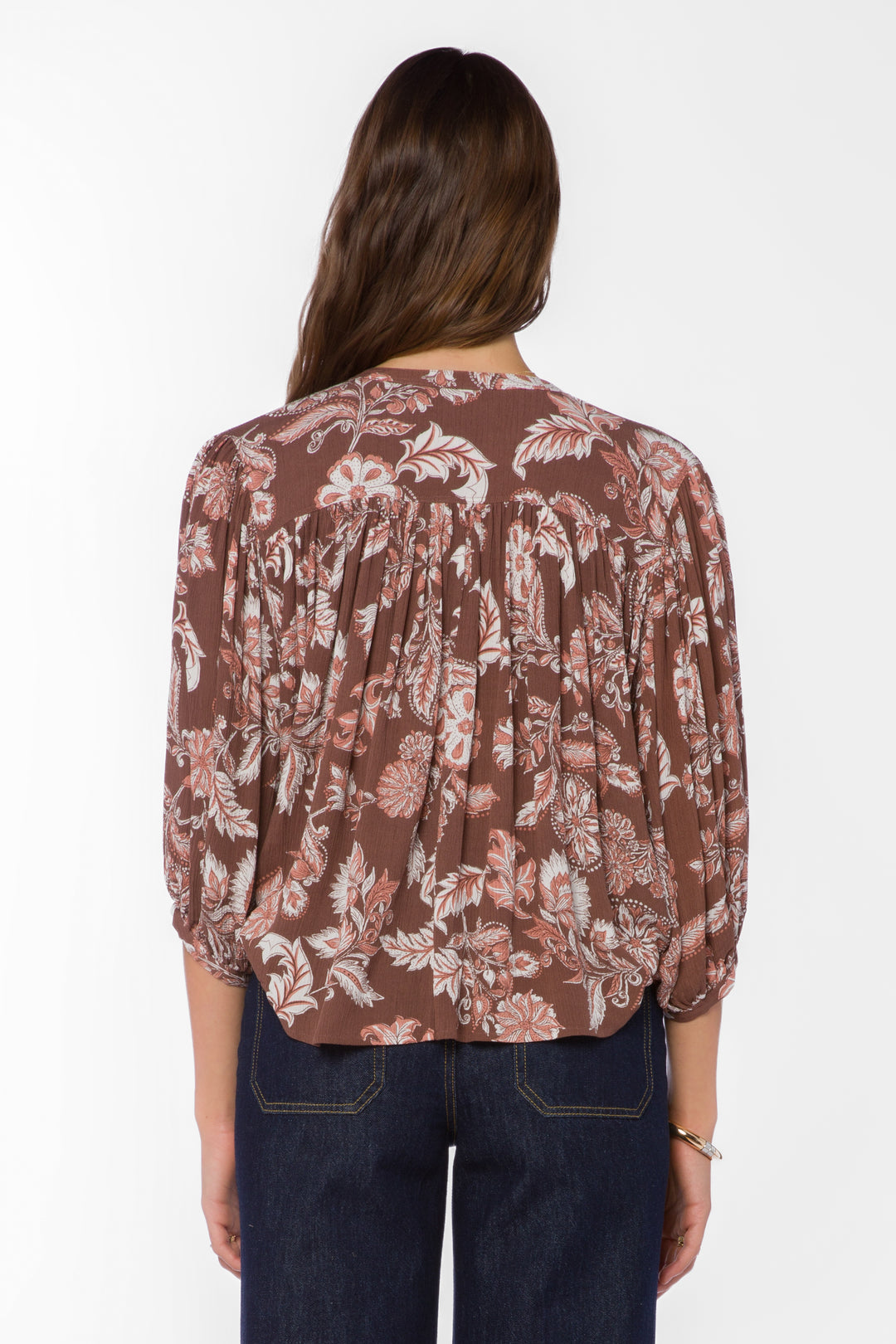 Harlan Brown Floral Top