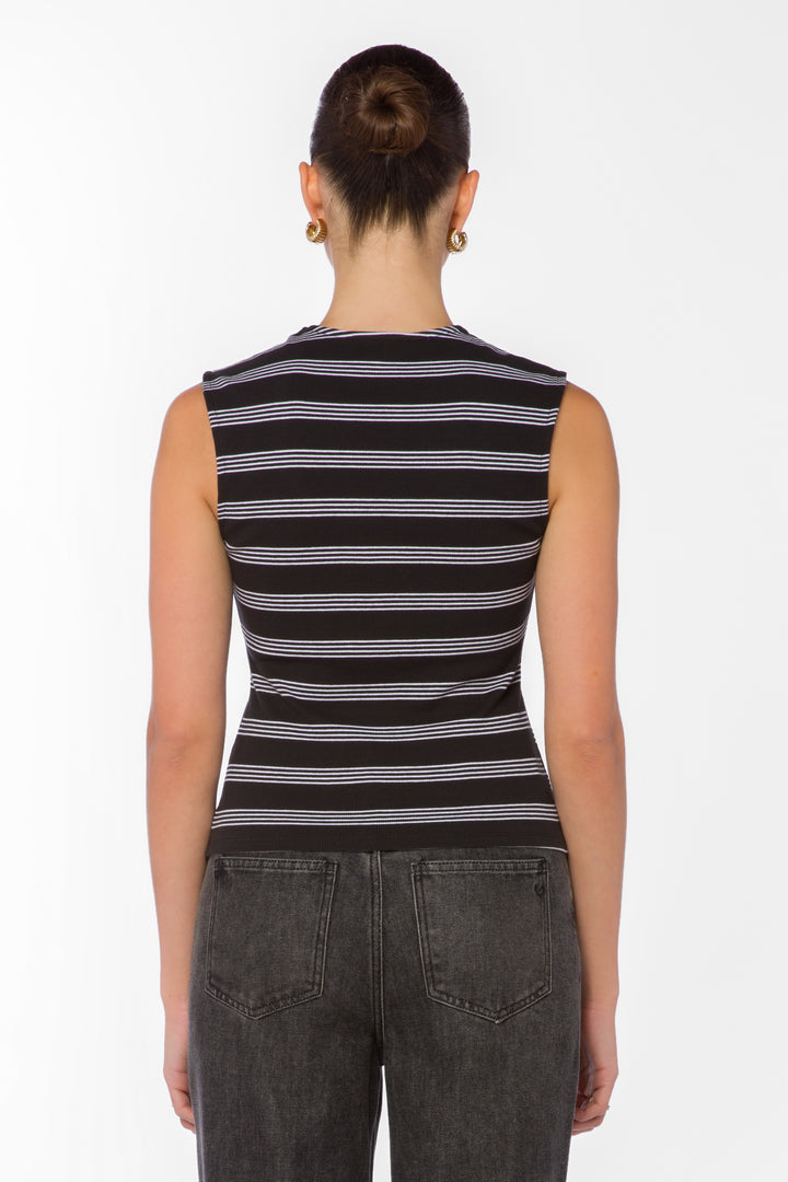 Hayes Black Striped Top
