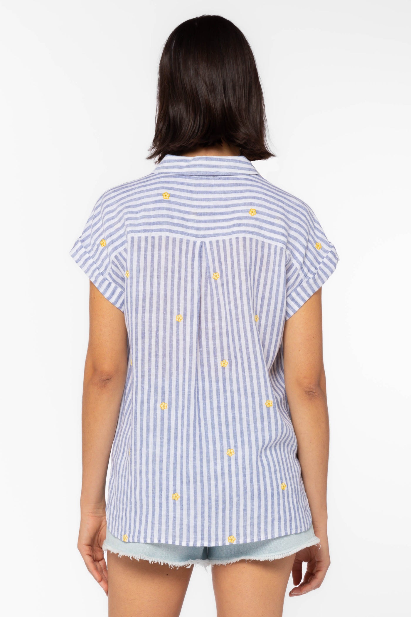 Ilene Blue Stripe Shirt - Tops - Velvet Heart Clothing