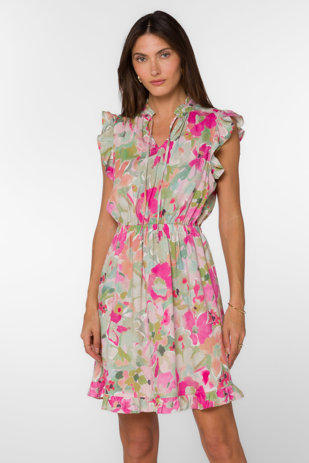 Inessa Painted Floral Dress - Dresses - Velvet Heart Clothing