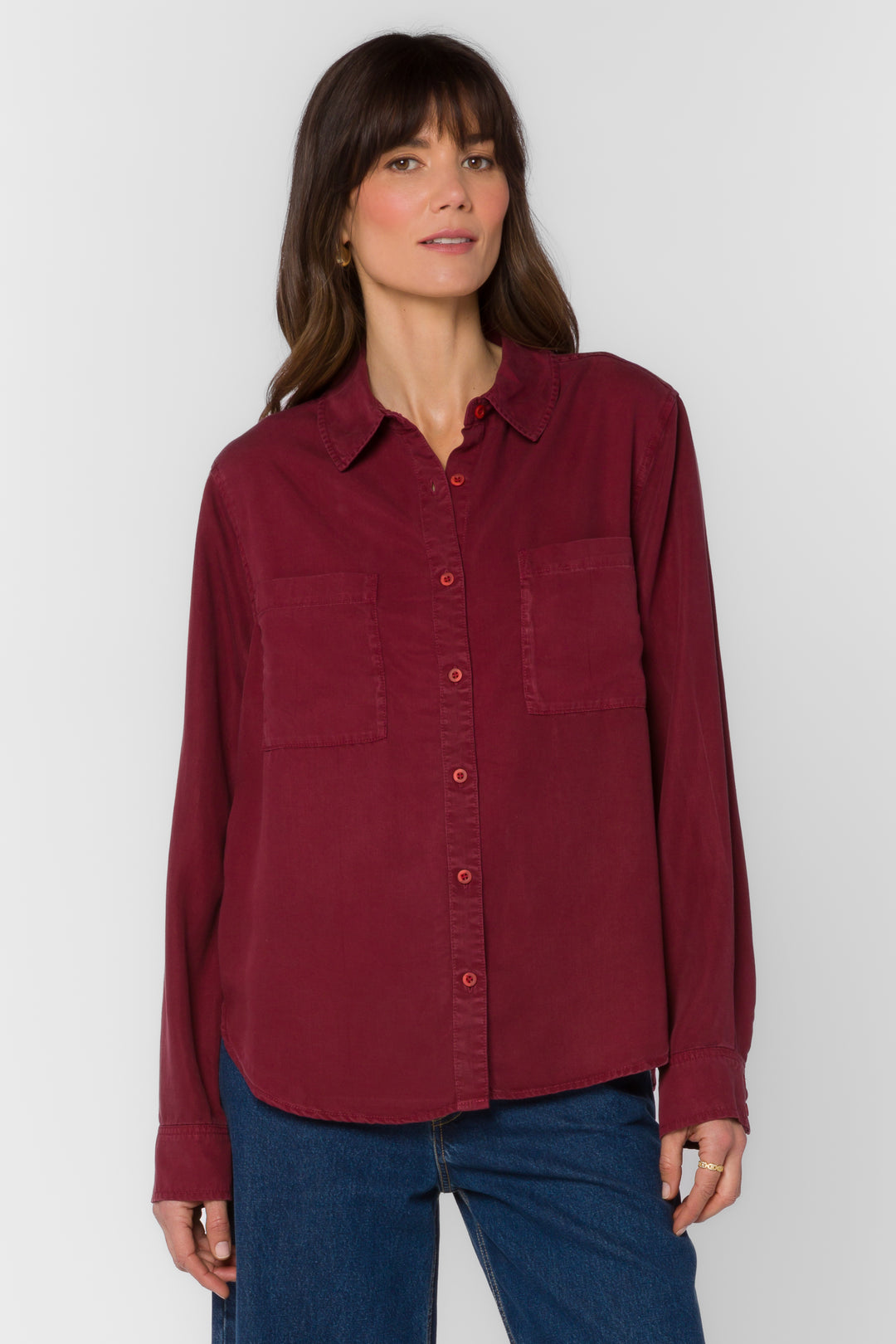 James Bordeaux Shirt - Tops - Velvet Heart Clothing