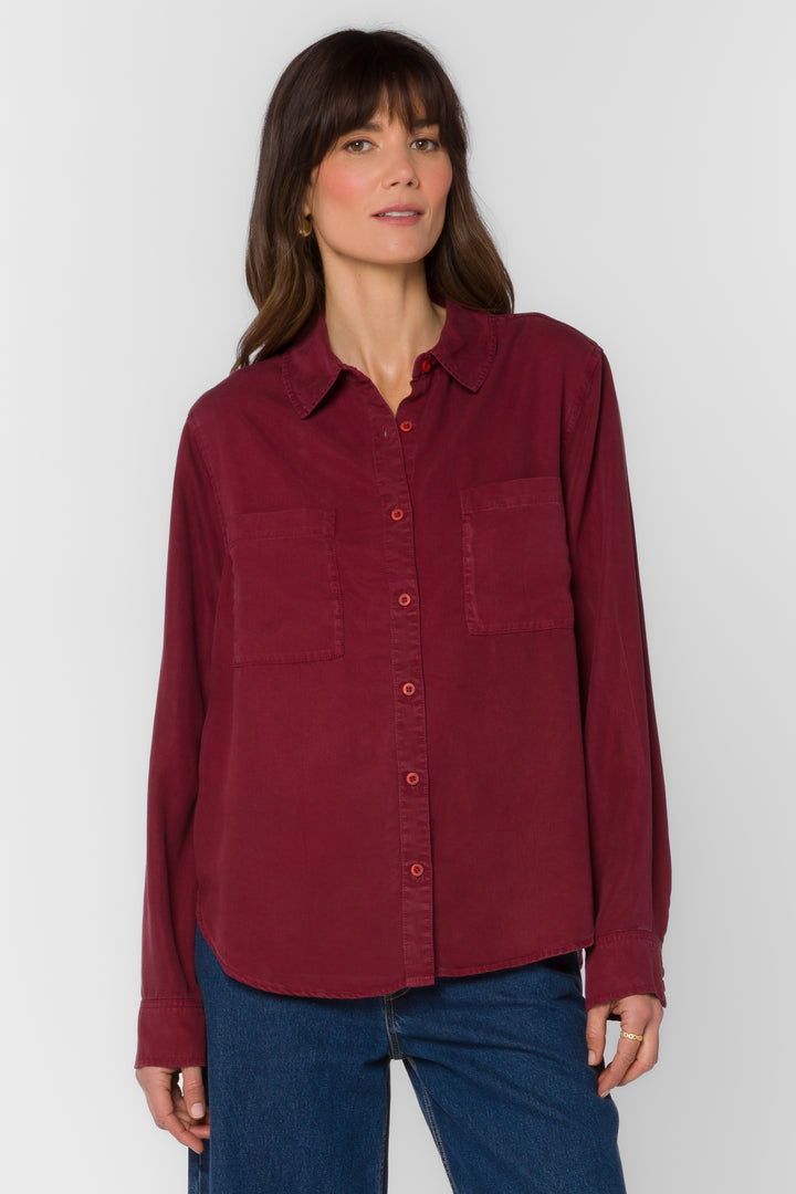 James Bordeaux Shirt - Tops - Velvet Heart Clothing