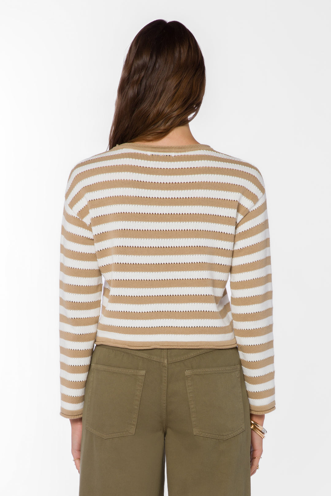 Janae Latte Striped Sweater