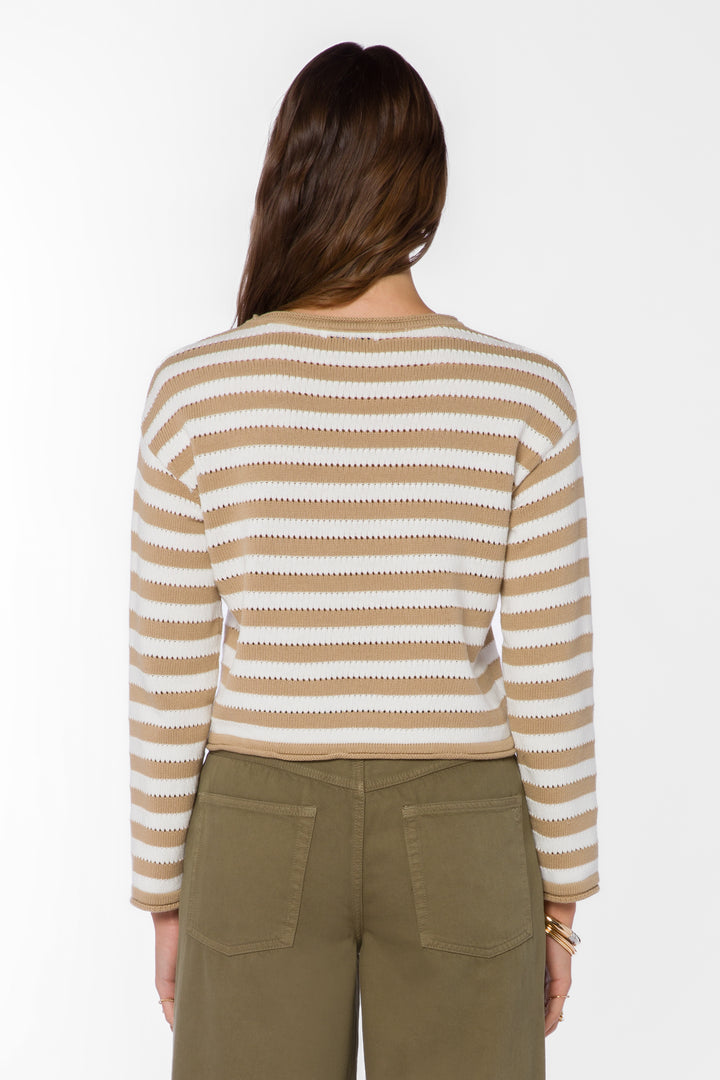 Janae Latte Striped Sweater