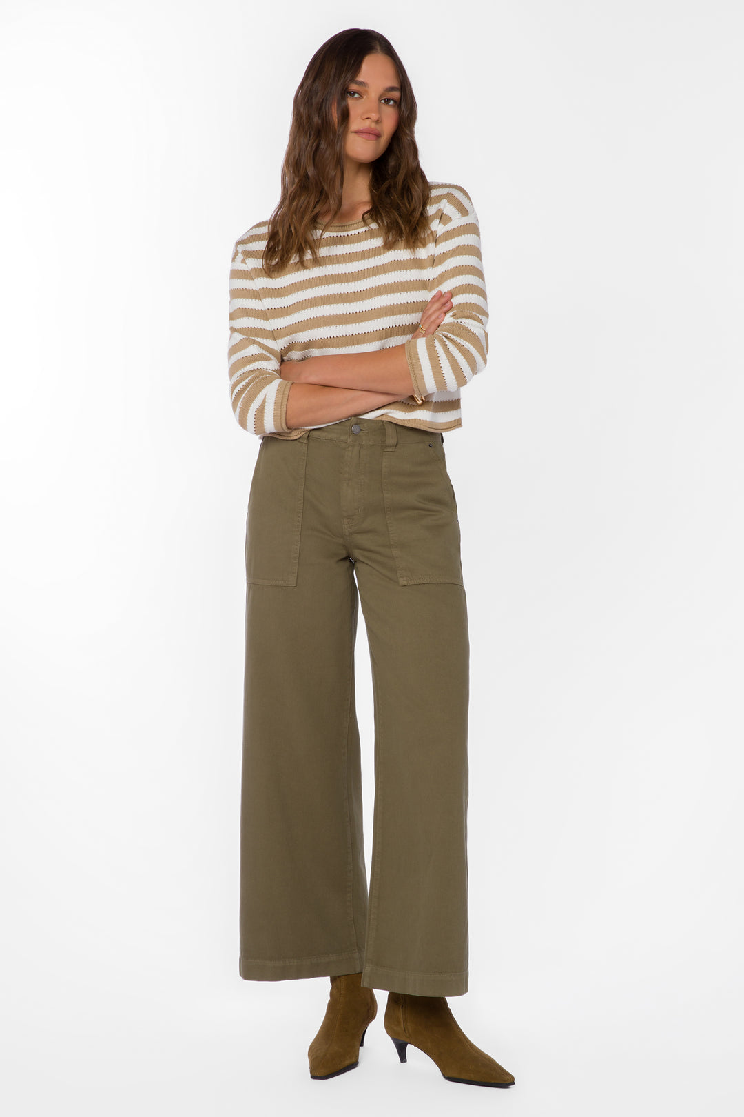 Janae Latte Striped Sweater
