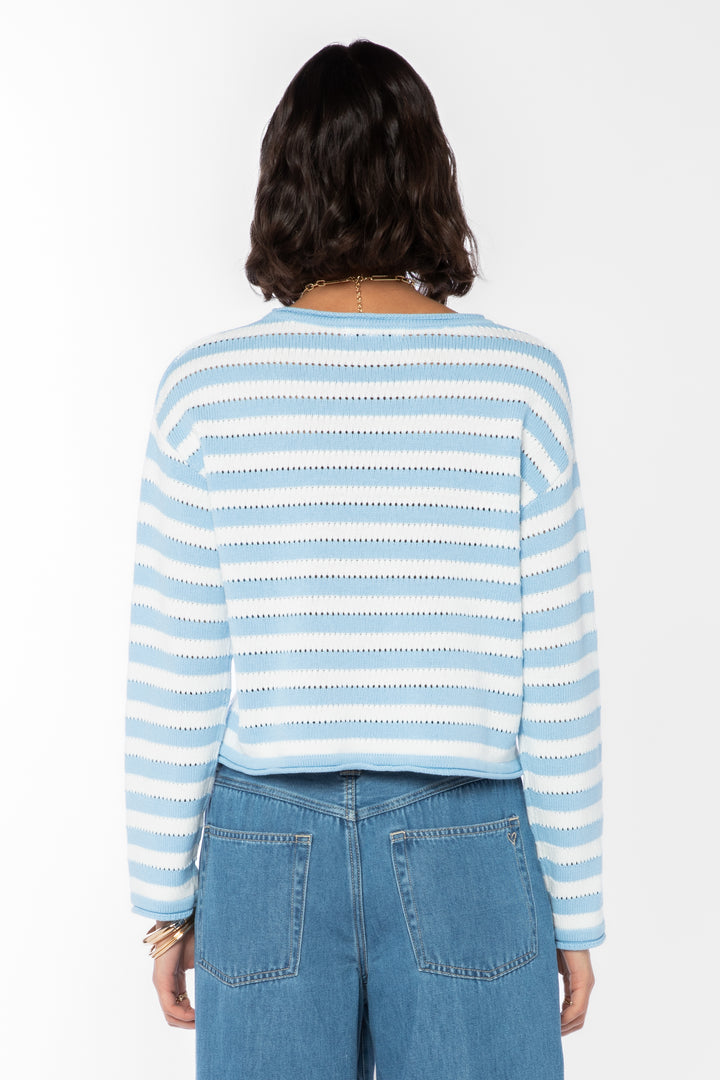 Janae Blue Striped Sweater