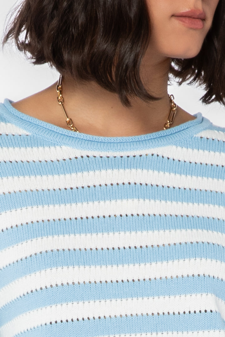 Janae Blue Striped Sweater