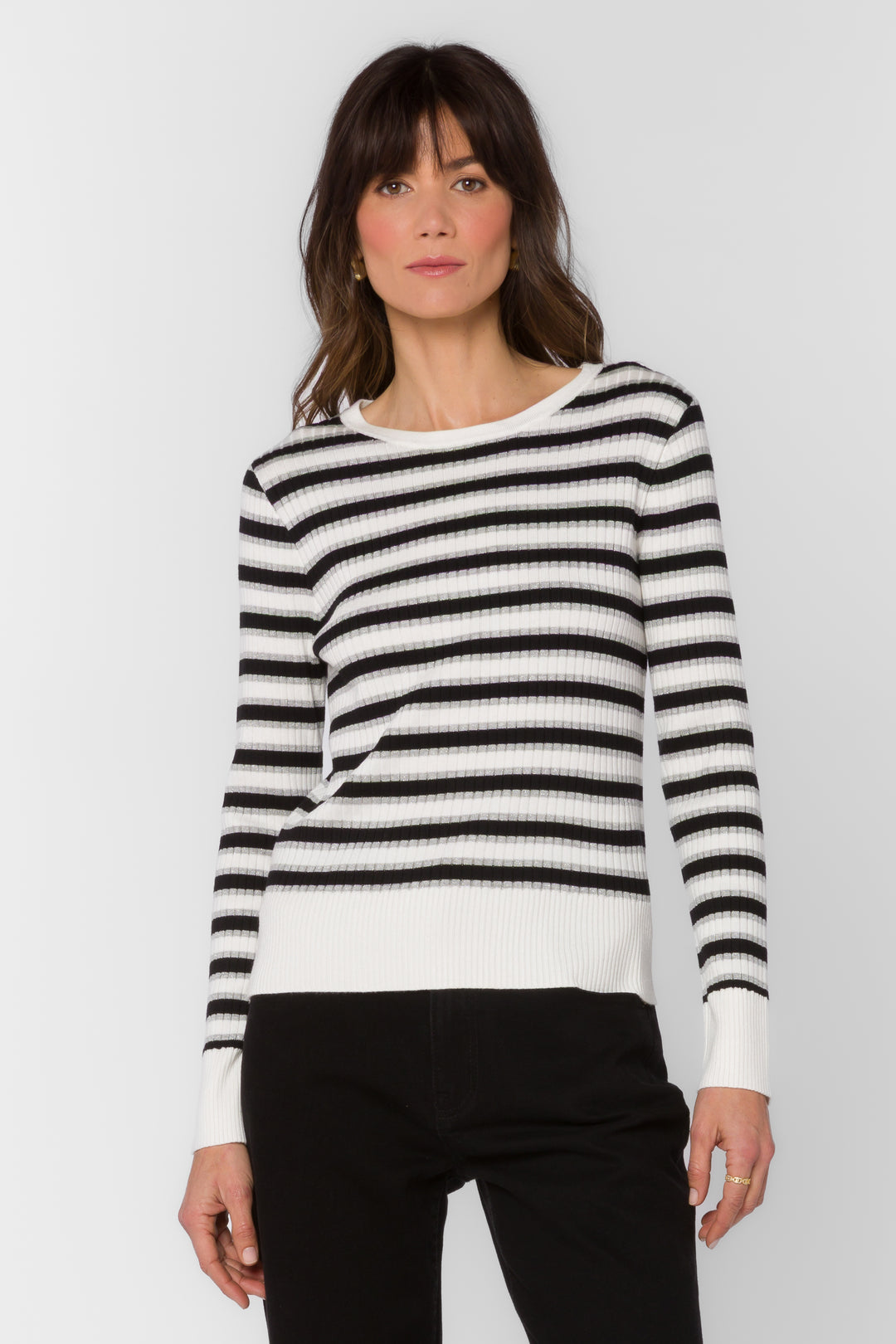 Janiyah Silver Stripe Top - Tops - Velvet Heart Clothing