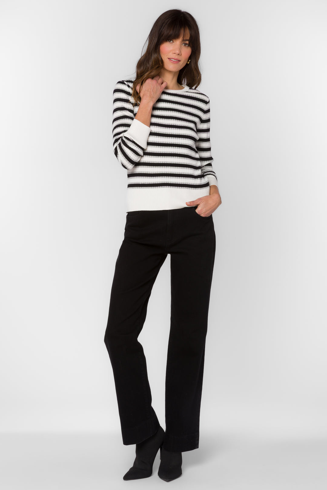 Janiyah Silver Stripe Top - Tops - Velvet Heart Clothing