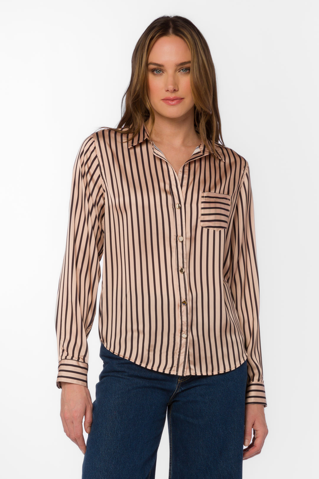 Jasmine Goldie Stripe Shirt - Tops - Velvet Heart Clothing