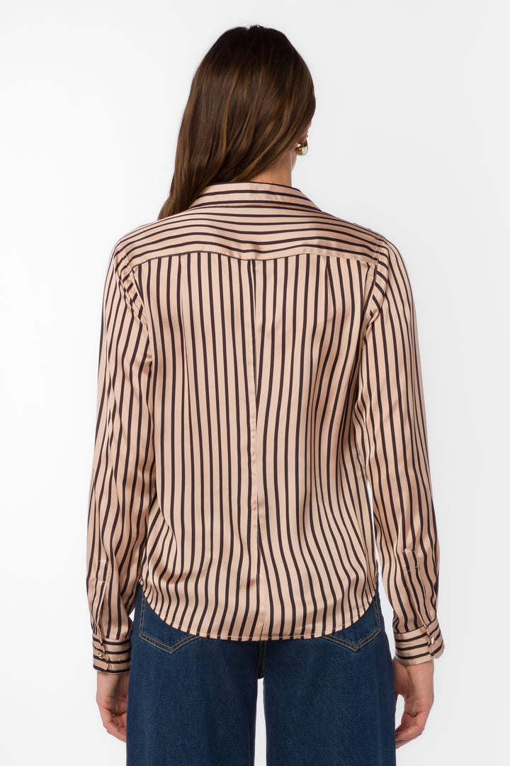 Jasmine Goldie Stripe Shirt - Tops - Velvet Heart Clothing