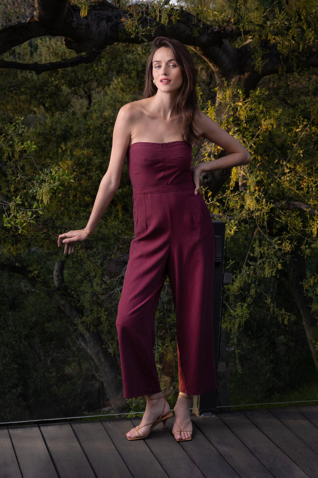 Jeanie Burgundy Jumpsuit