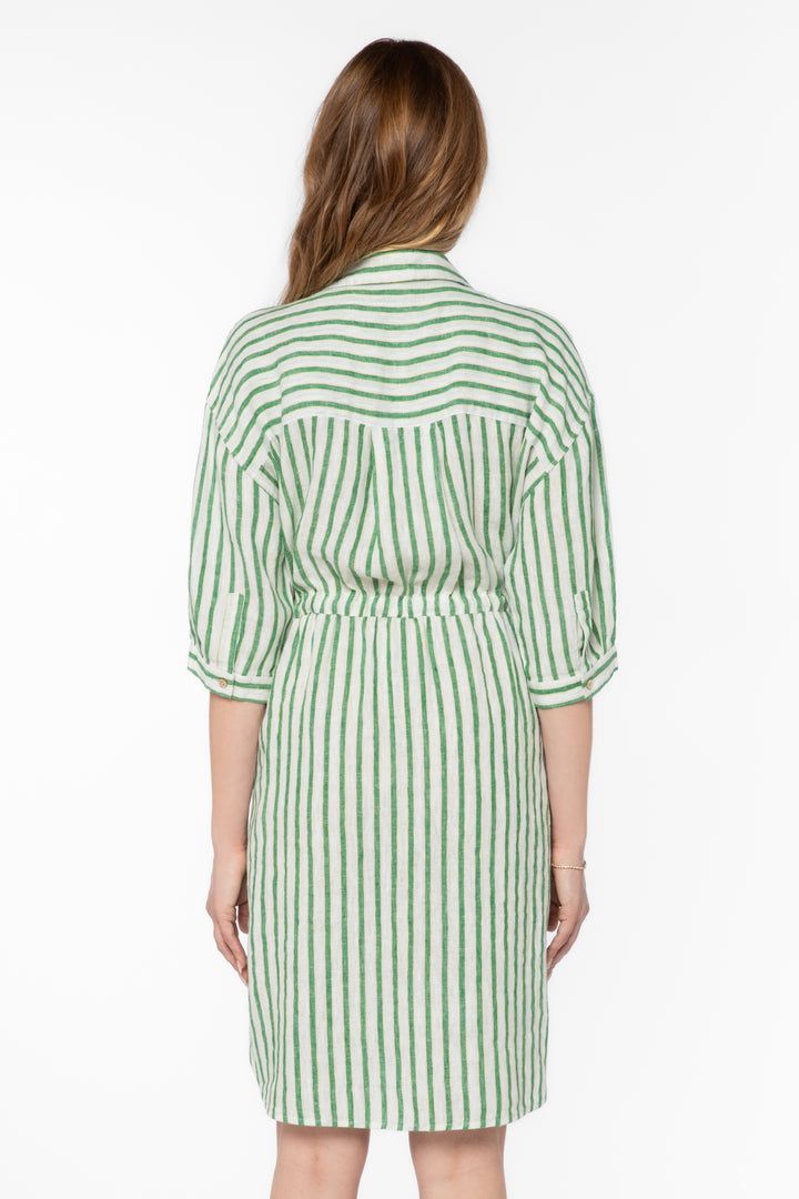 Jenneva Green Stripe Dress - Dresses - Velvet Heart Clothing