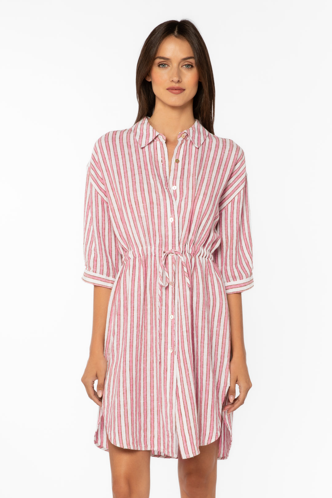 Jenneva Pink Stripe Dress - Dresses - Velvet Heart Clothing