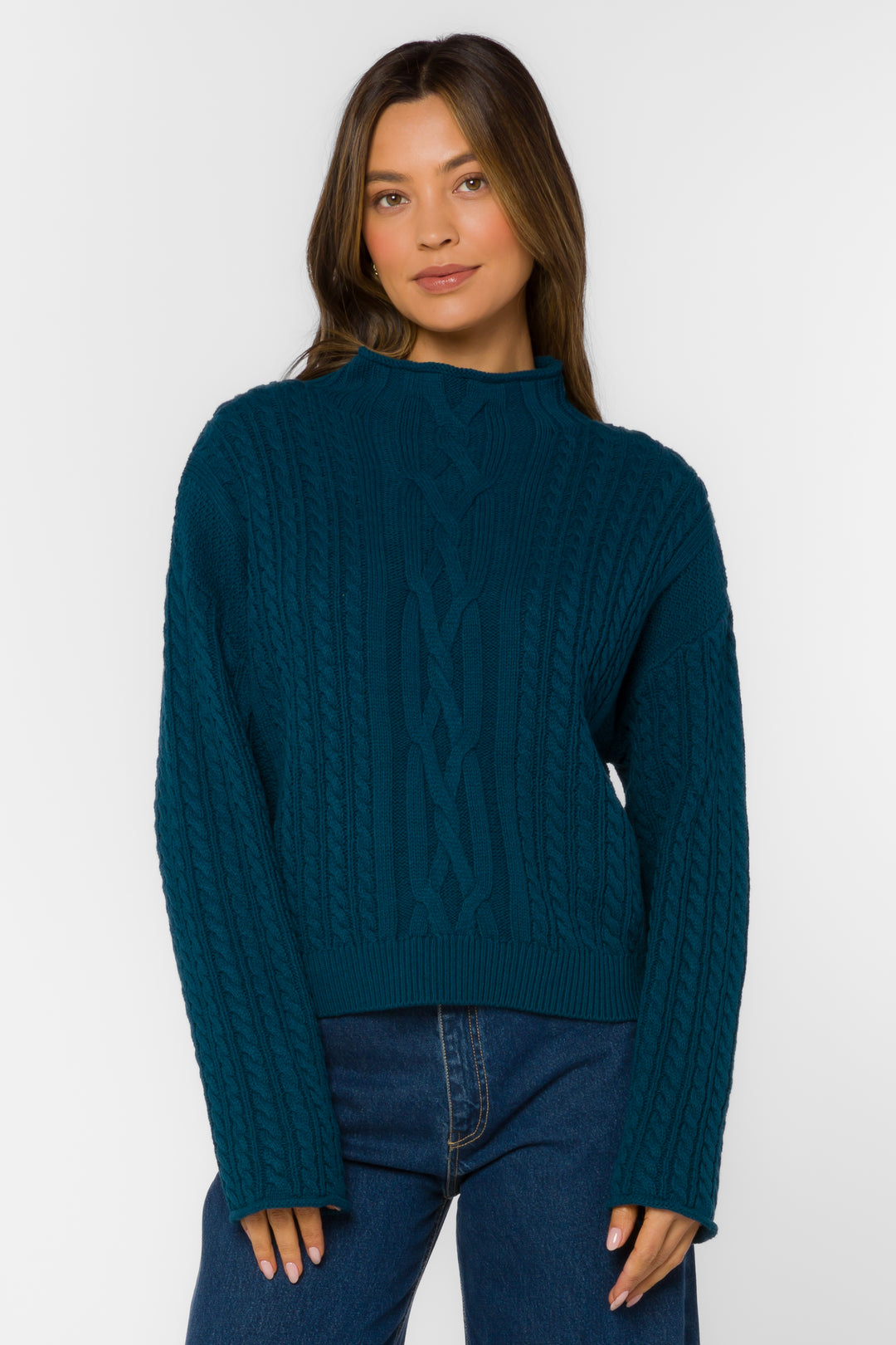Jennevie Dark Teal Sweater - Sweaters - Velvet Heart Clothing