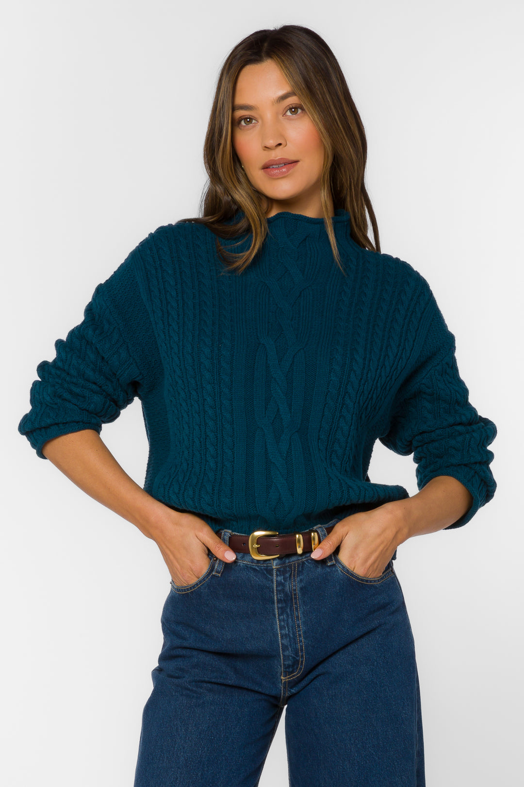 Jennevie Dark Teal Sweater – Velvet Heart Clothing