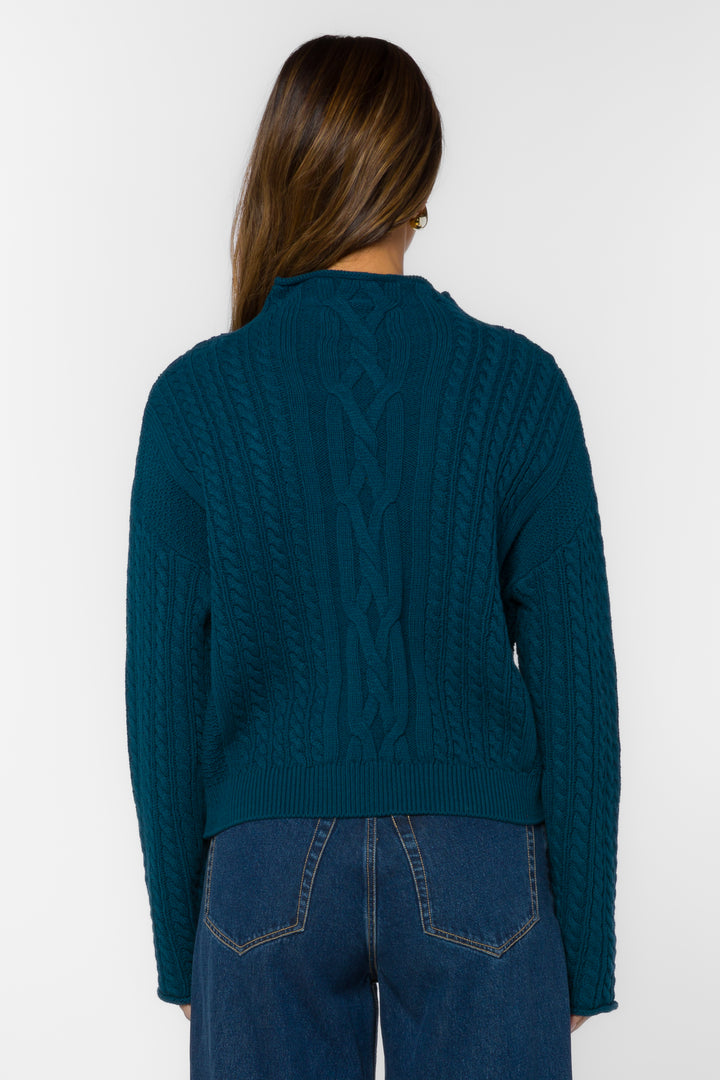 Jennevie Dark Teal Sweater - Sweaters - Velvet Heart Clothing