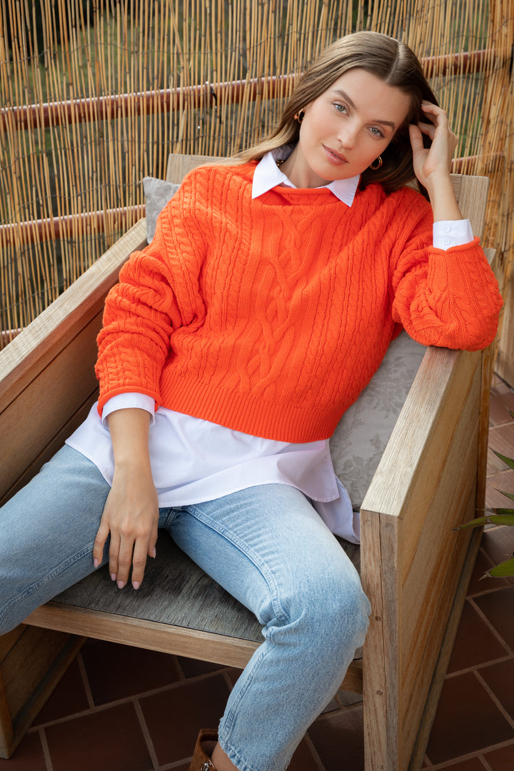 Jennevie Orange Sweater - Sweaters - Velvet Heart Clothing