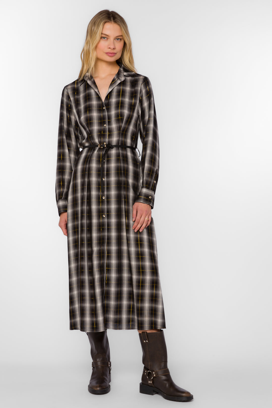 Jericho Black White Plaid Dress - Dresses - Velvet Heart Clothing