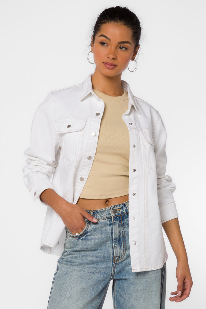 Jodie Optic White Shacket - Jackets & Outerwear - Velvet Heart Clothing