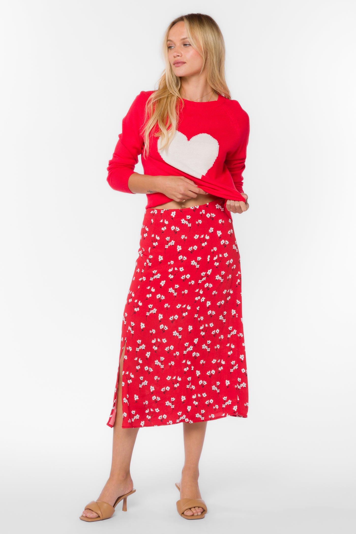 Jody Red Poppy Skirt - Bottoms - Velvet Heart Clothing
