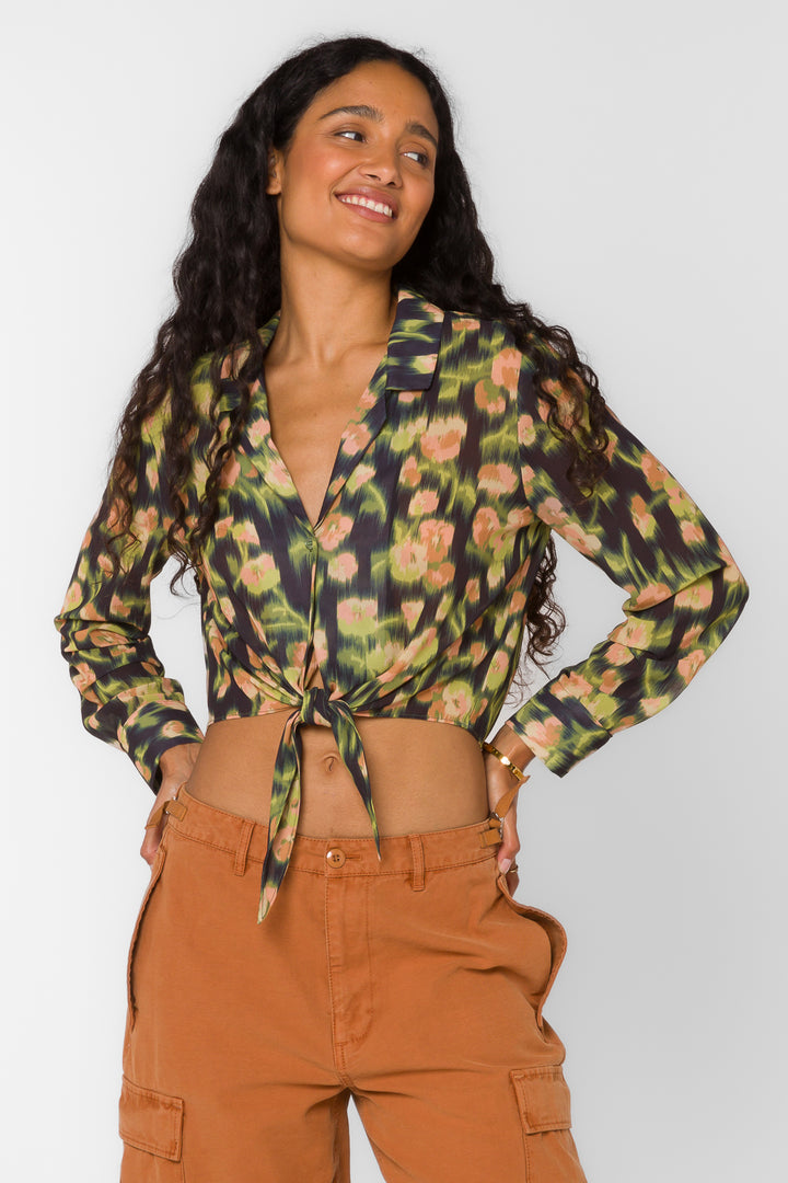 Joyce Blurred Floral Blouse - Tops - Velvet Heart Clothing