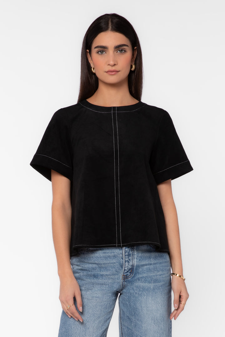 Juliette Black Suede Shirt