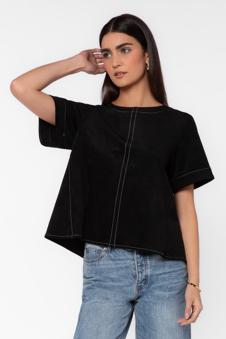 Juliette Black Suede Shirt