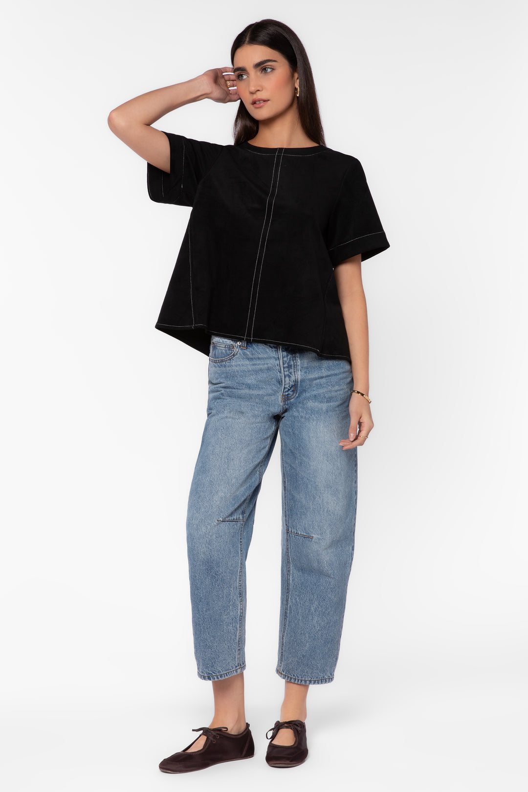 Juliette Black Suede Shirt
