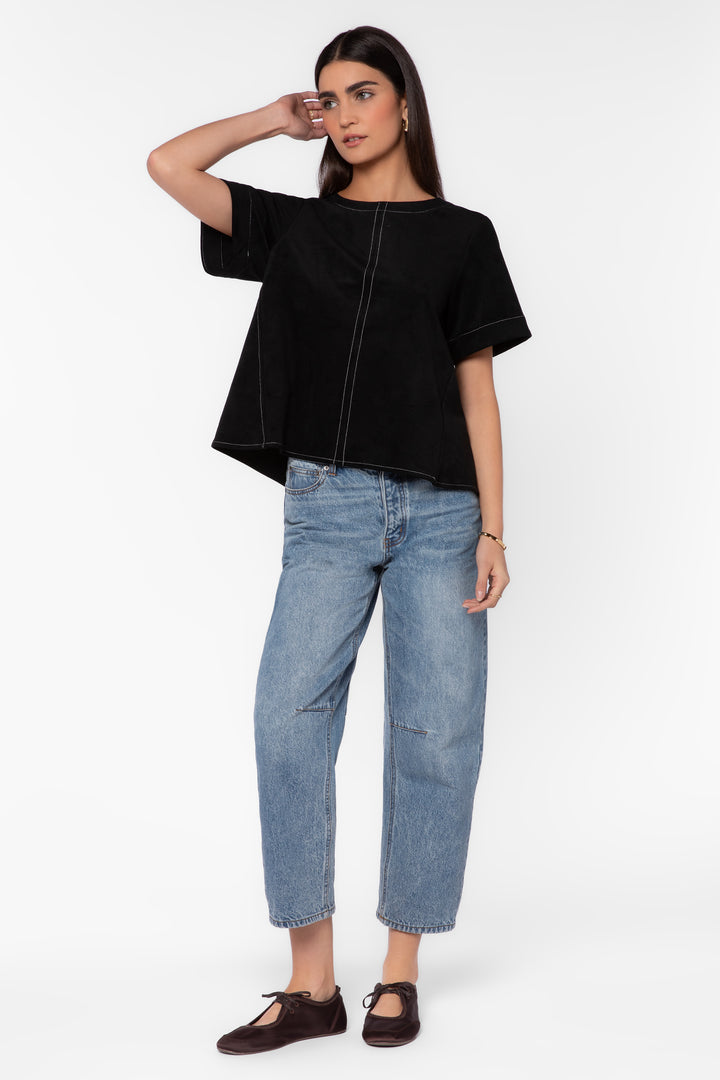 Juliette Black Suede Shirt