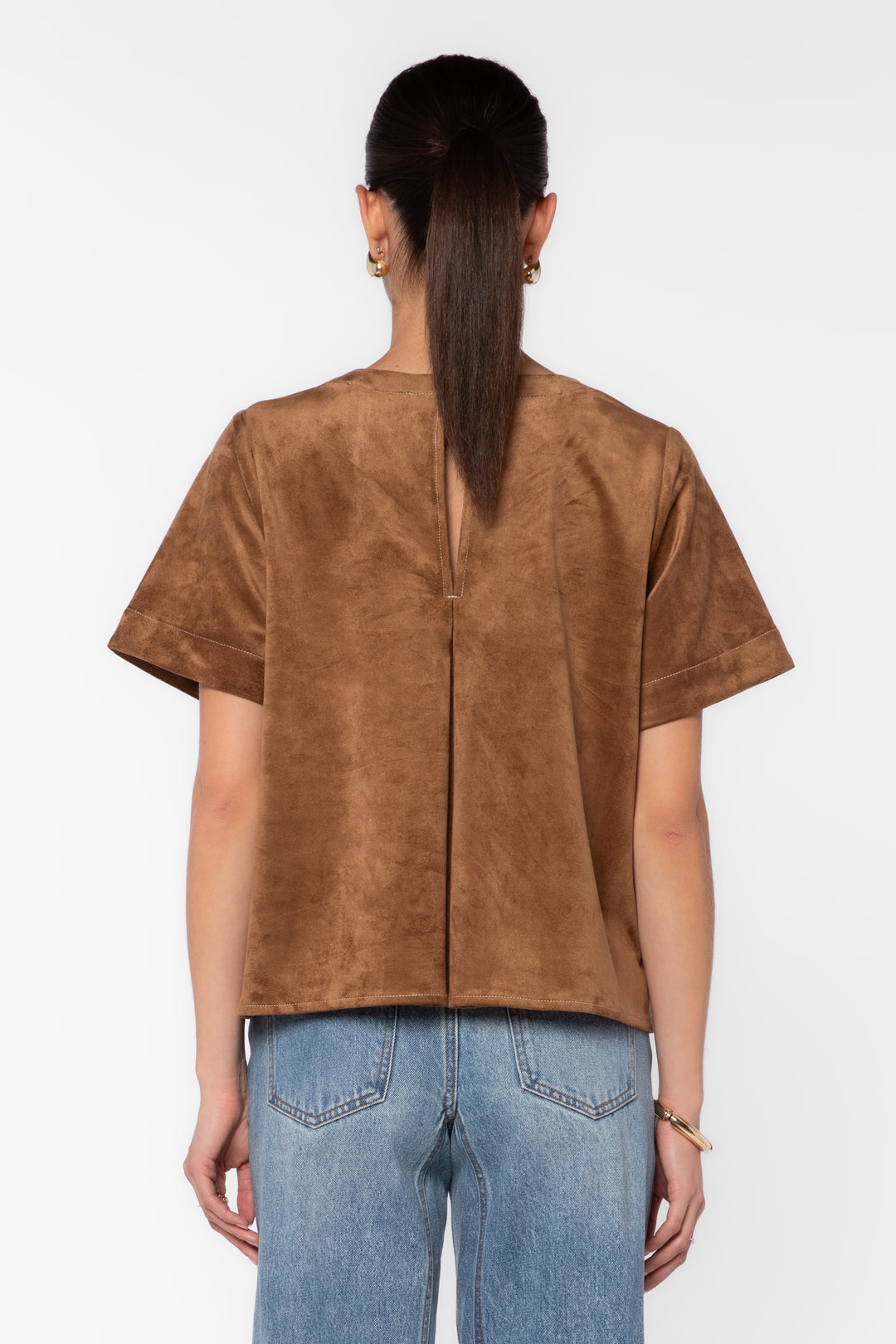 Juliette Tan Suede Shirt