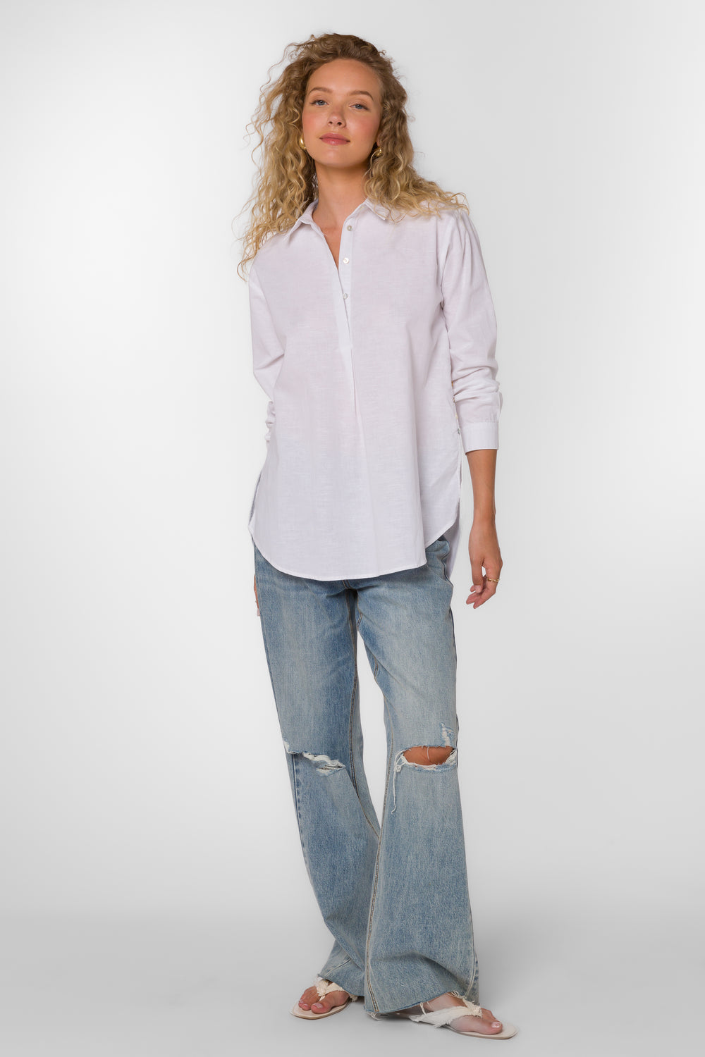 June Optic White Shirt - Tops - Velvet Heart Clothing