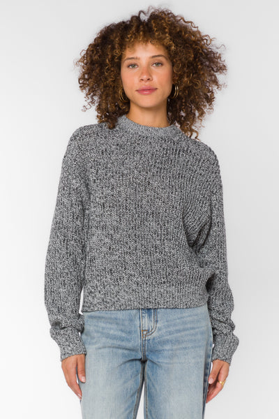 Justine Marled Black Sweater - Sweaters - Velvet Heart Clothing