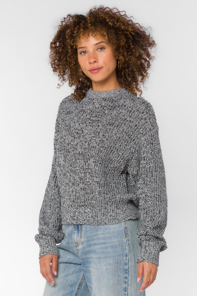 Justine Marled Black Sweater - Sweaters - Velvet Heart Clothing