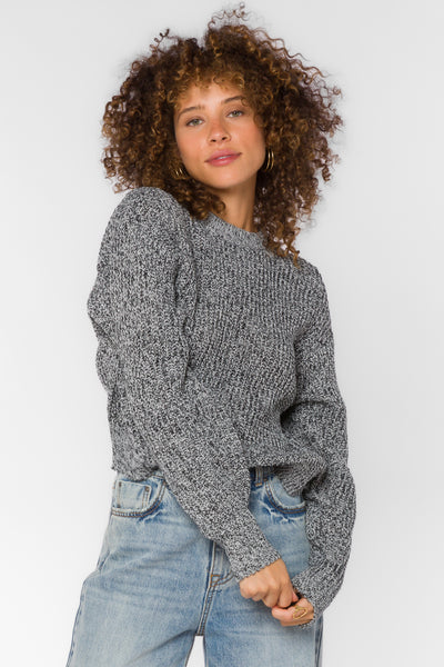 Black and hotsell white marled sweater