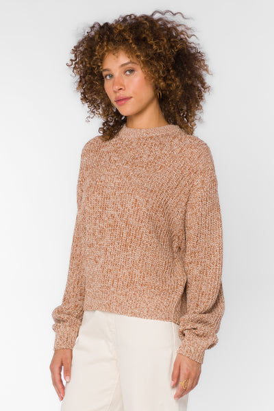 Justine Marled Brown Sweater - Sweaters - Velvet Heart Clothing