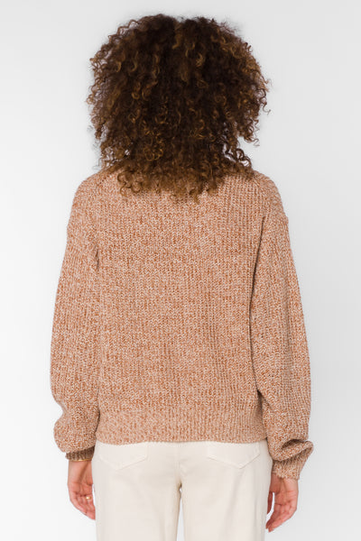 Justine Marled Brown Sweater - Sweaters - Velvet Heart Clothing
