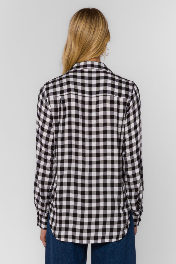 Kacia Black Gingham Shirt - Tops - Velvet Heart Clothing