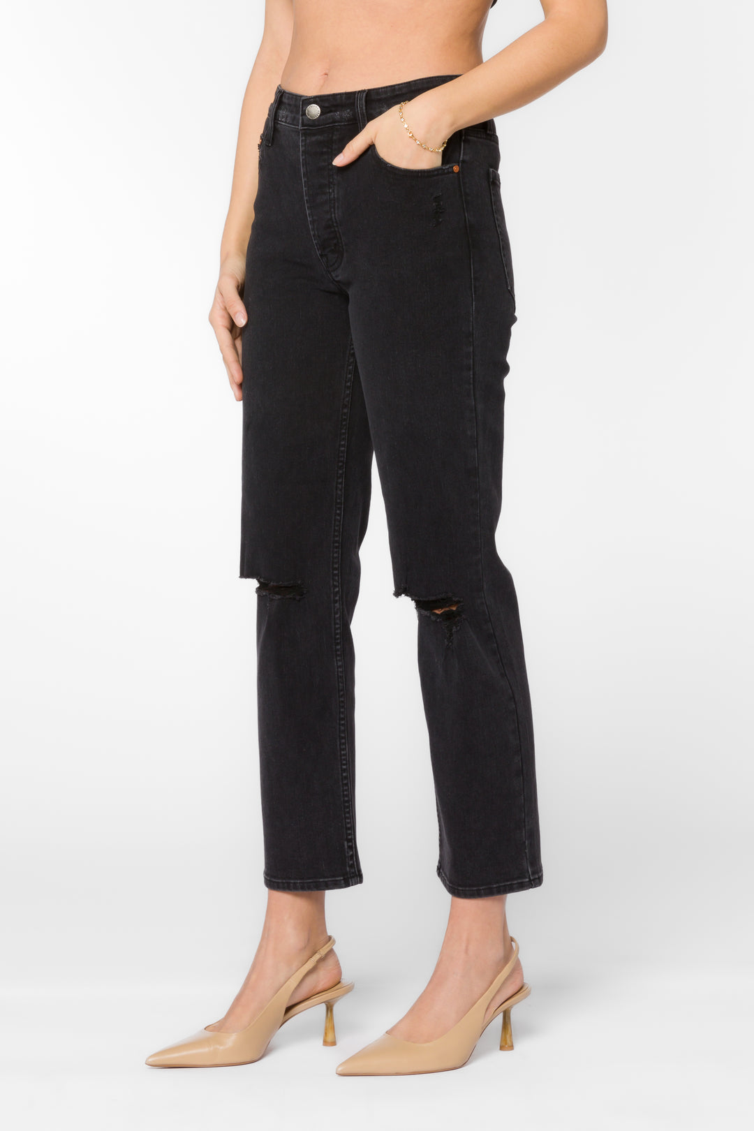 Kalani Black Jeans - Bottoms - Velvet Heart Clothing