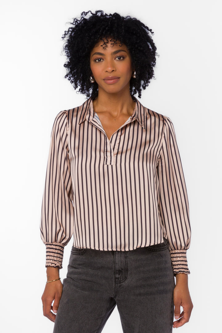 Kat Goldie Striped Blouse - Tops - Velvet Heart Clothing